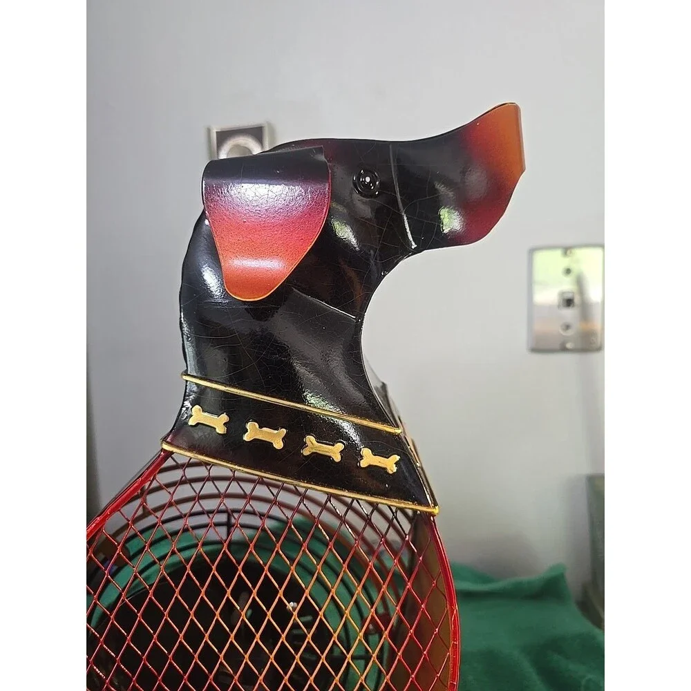 DECO BREEZE Decorative Dog Figurine Metal Electric Fan - 18" - Picture 2 of 8